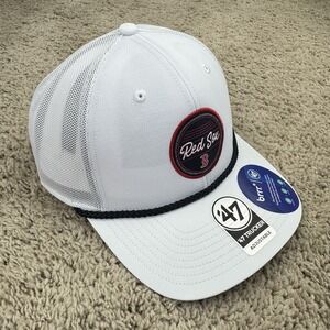 Boston Red Sox Hat '47 Brand Fairway Trucker Snapback White Rope Patch Logo Cap